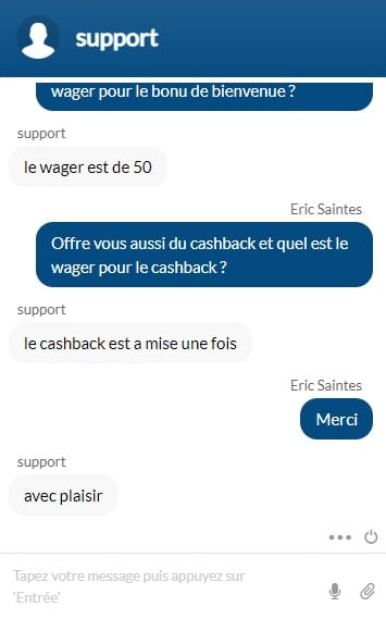 Notre test sur le chat en ligne