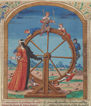 representation de la roue de la fortune a l'epoque medievale
