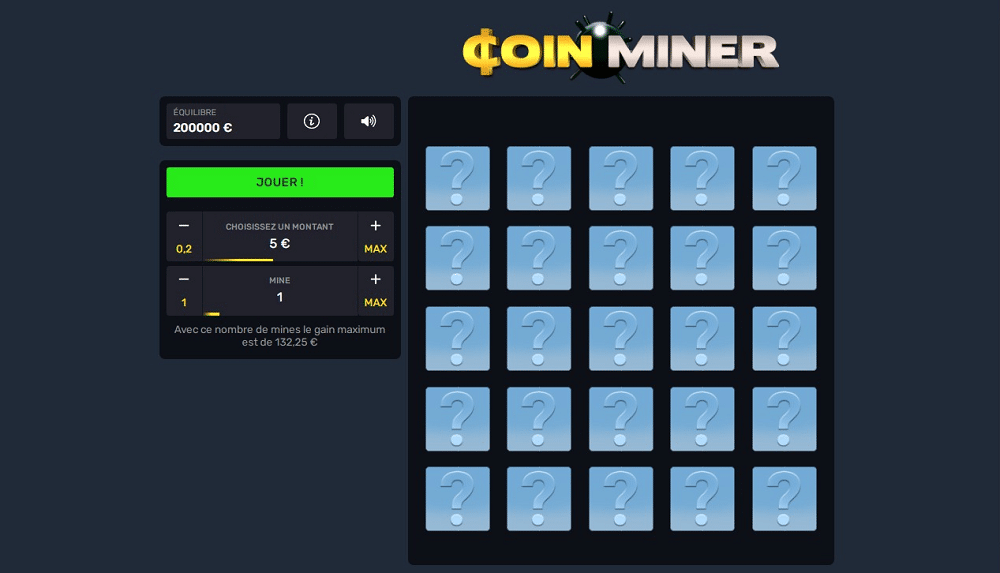 mise sur Coin Miner de Gaming Corps