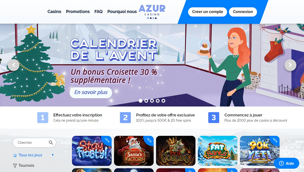 Calendrier Avent Azur casino