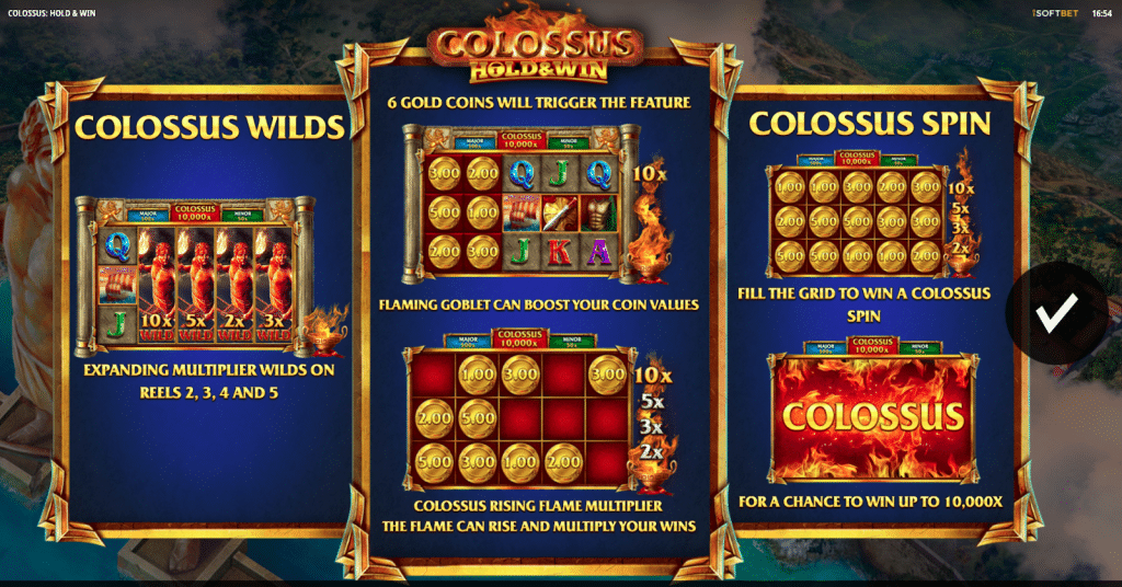 Caracteristiques Colossus Hold & Win