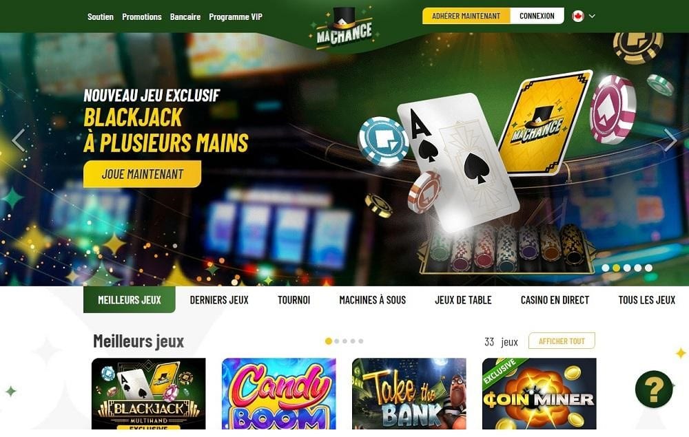 MaChance Casino interface