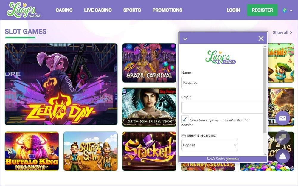 Lucy’s Casino support client