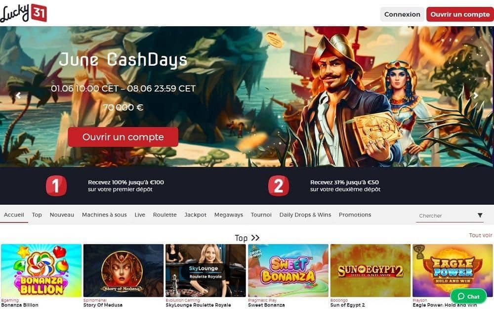 Casino Lucky31 paradis des bonus