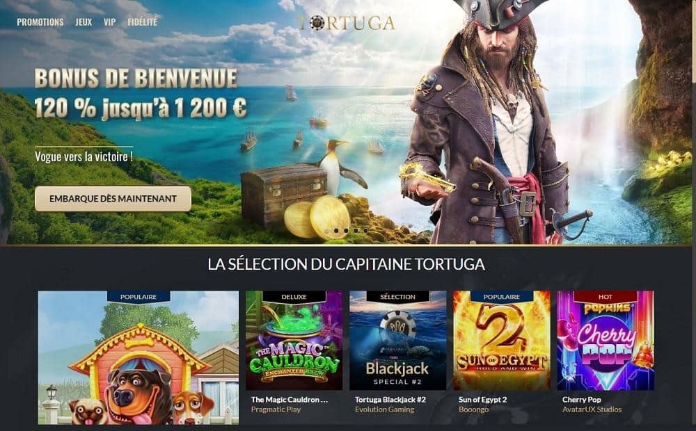 Tortuga Casino bonus bienvenue