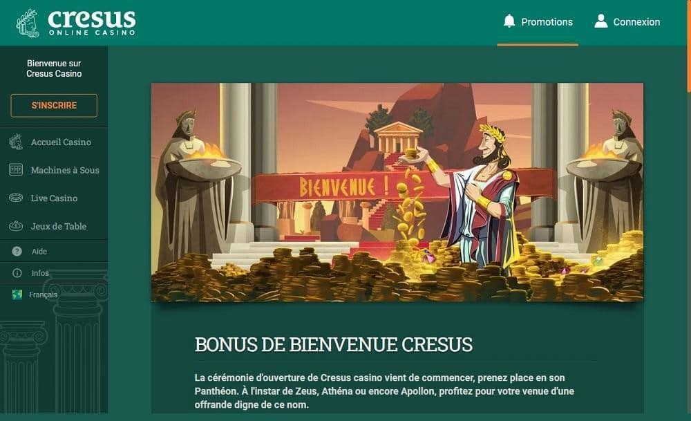 bonus Cresus Casino de bienvenue