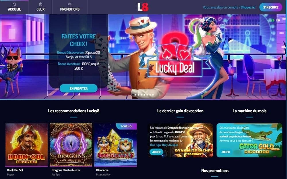 Lucky8 Casino bonus presentation