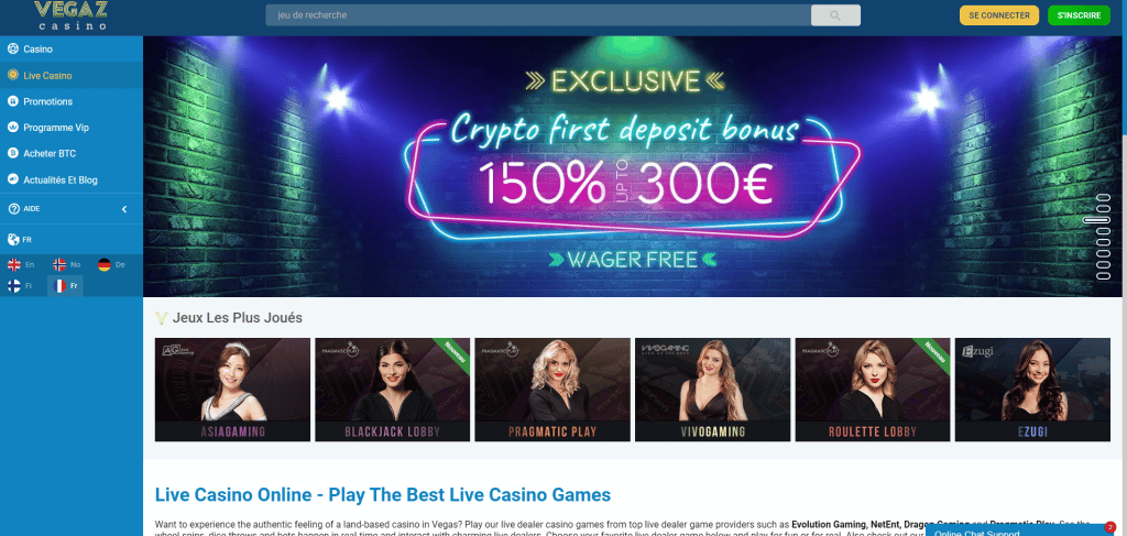 bonus crypto vegaz casino