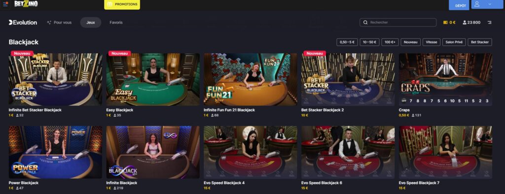 Betzino casino live