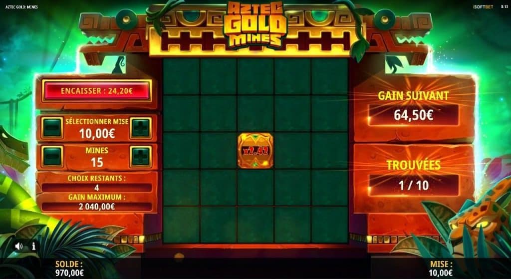 Thème jeu Aztec Gold Mines