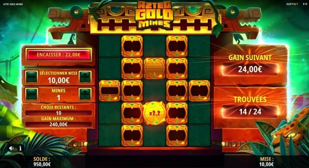 caracteristiques jeu Aztec Gold Mines