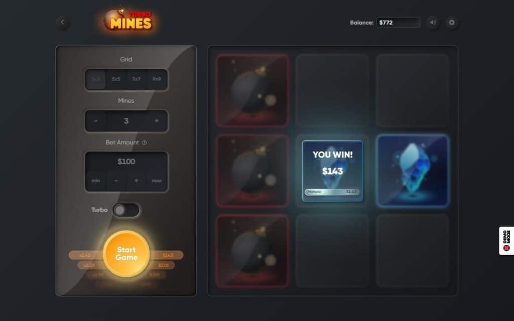Règles mini jeu Turbo Mines