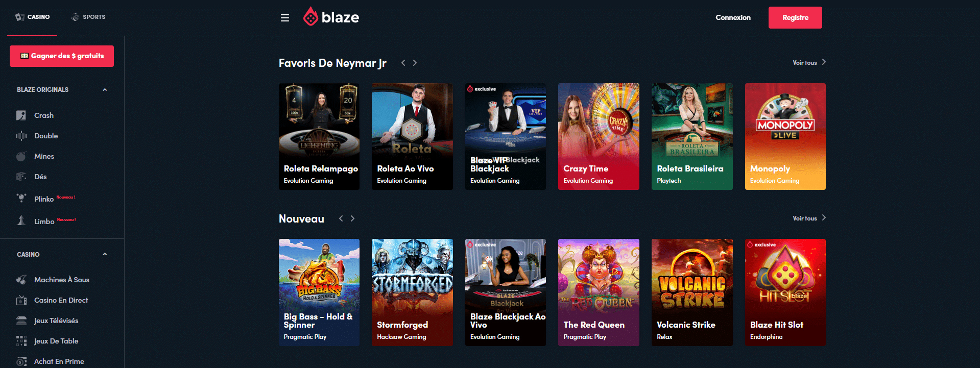 Neymar perd à la roulette sur Blaze casino en ligne