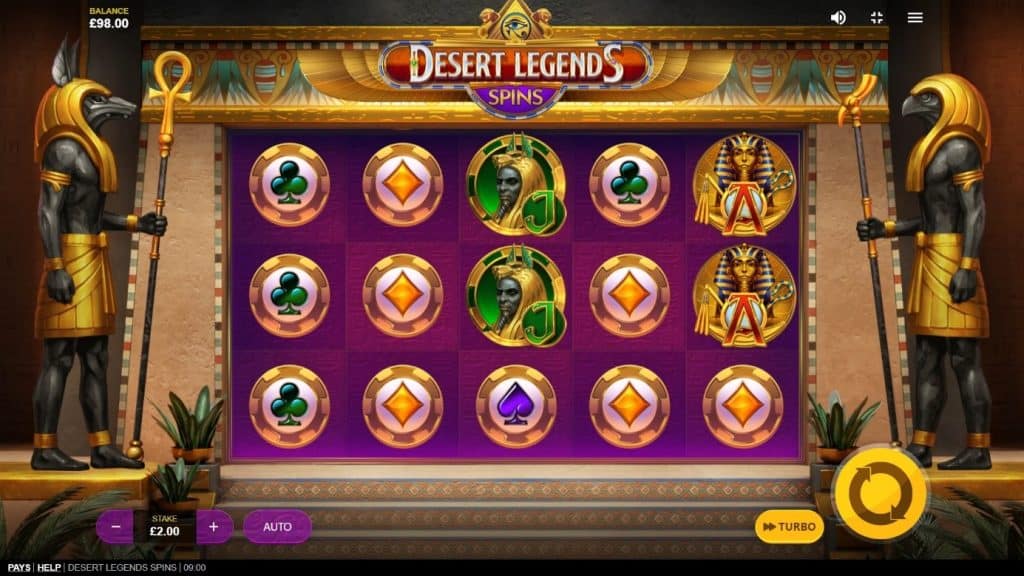 Desert Legends Spins caracteristiques