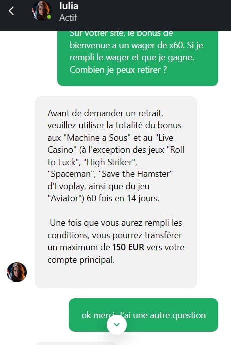 Test sur le support client Leonbet