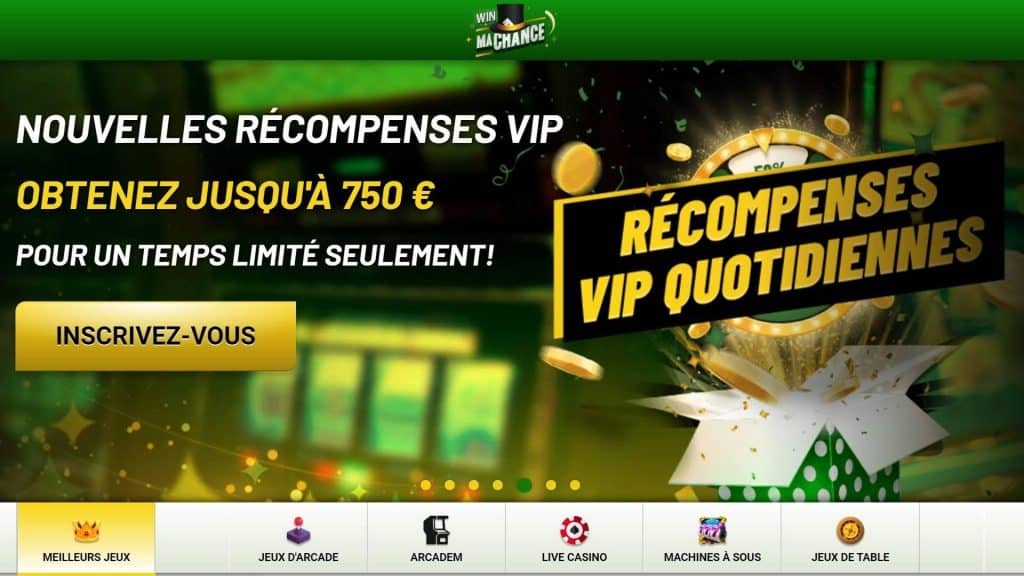 recompenses vip WinMaChance accueil
