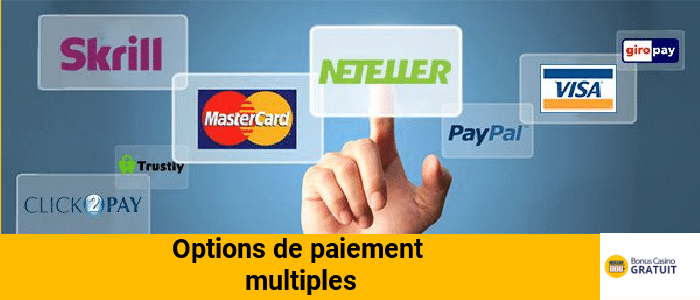Options de paiement multiples