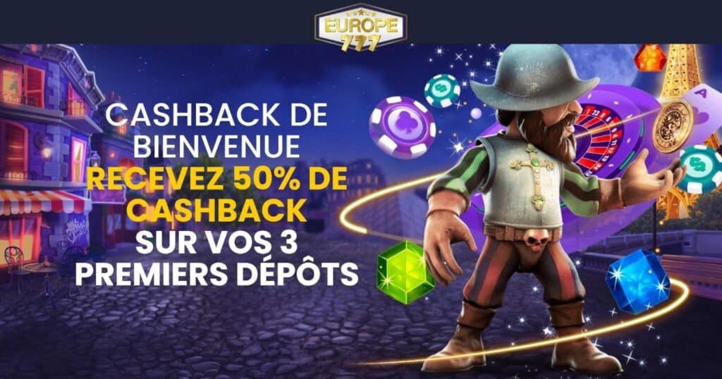 cashback bienvenue europe777