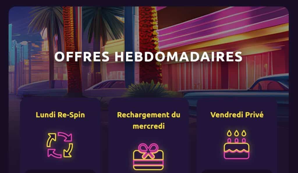 offres hebdomadaires Privé Casino