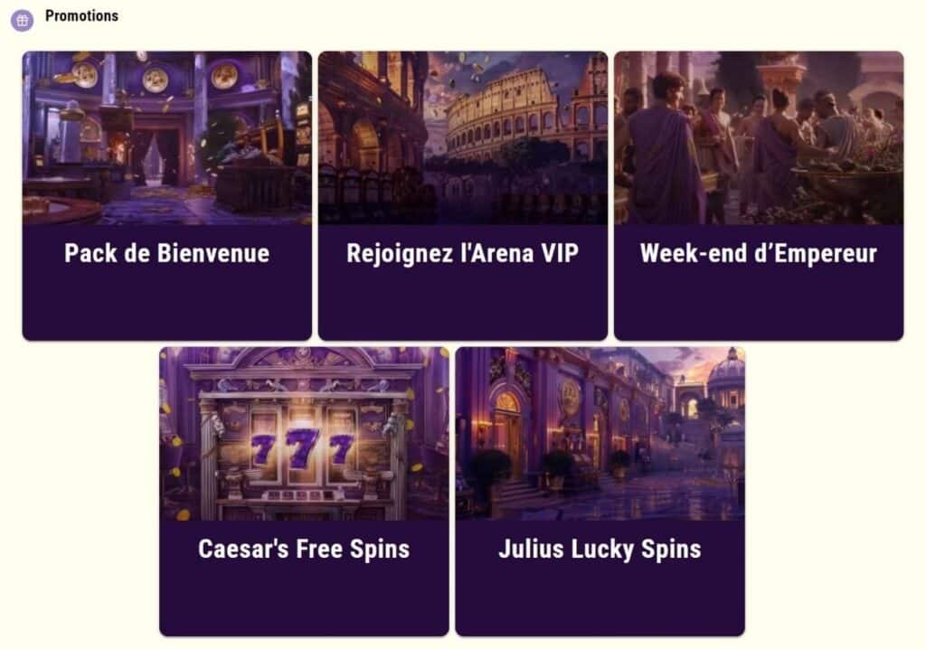 promotions sur julius casino