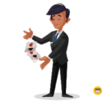 joueur manipulant cartes