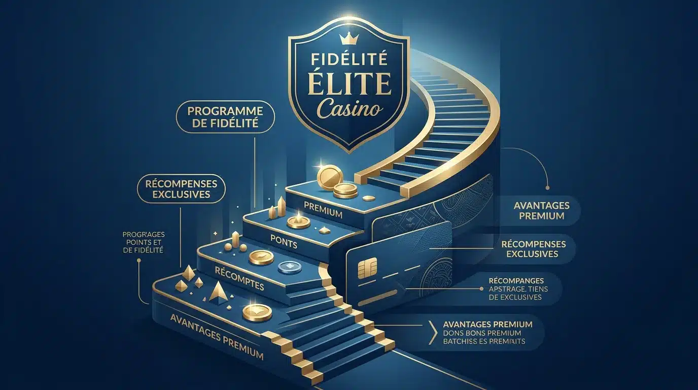 Concept de carte de fidélité de casino avec paliers de récompenses