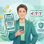 Bonus sans dépôt d'un nouveau casino en ligne présenté sur un smartphone
