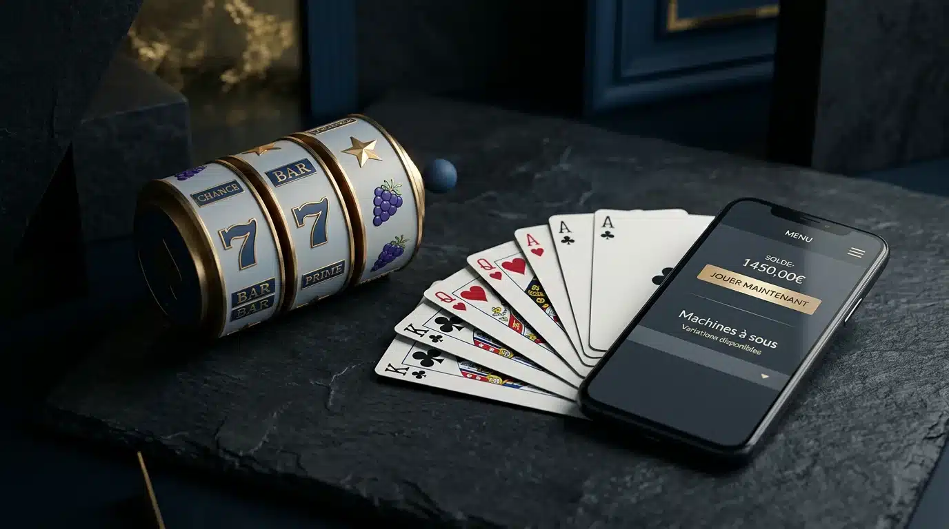 Composition éditoriale évoquant un bonus sans dépôt de casino en ligne