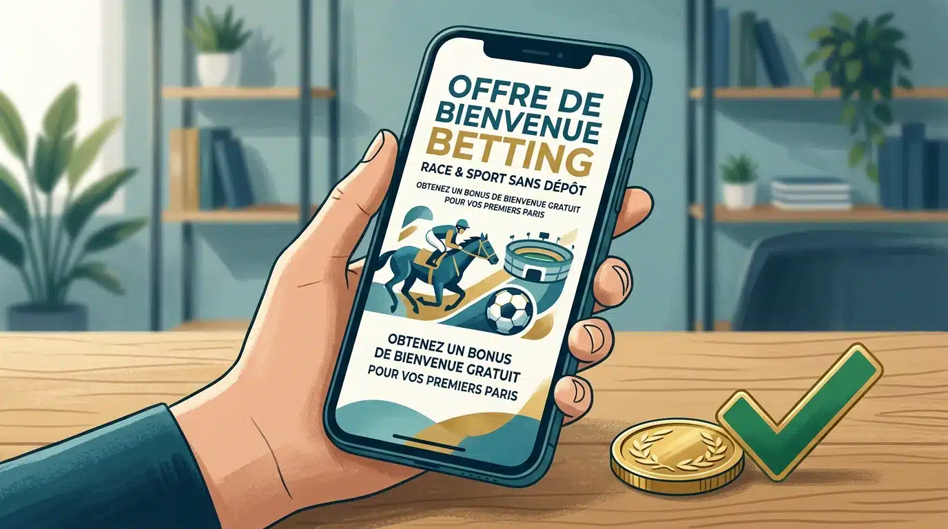Smartphone affichant une offre de bienvenue de paris sans dépôt