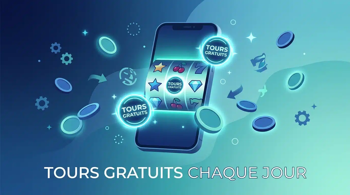 Illustration de tours gratuits de casino en ligne sur smartphone