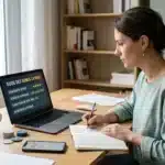 Joueur analysant un bonus de casino sans dépôt sur son ordinateur portable