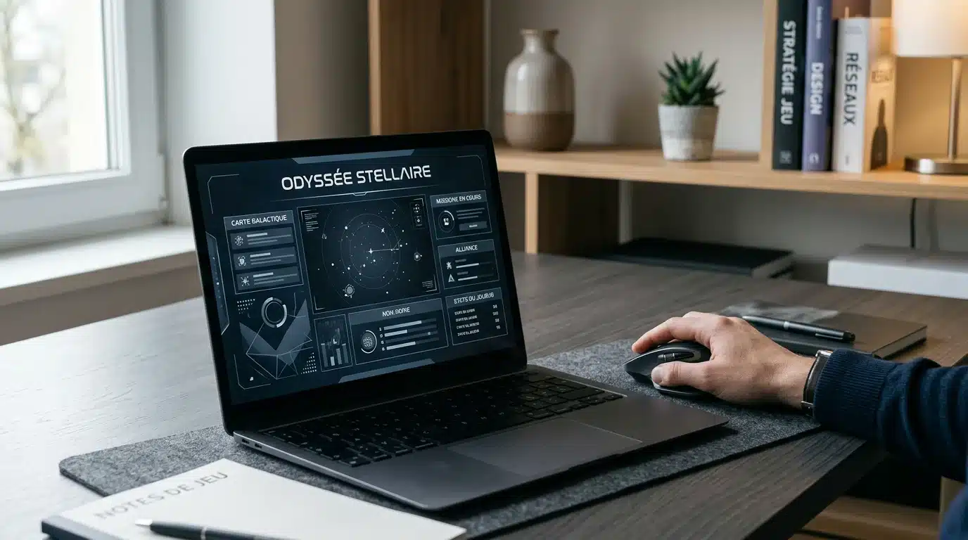 Poste de travail illustrant une pratique mesurée des jeux en ligne