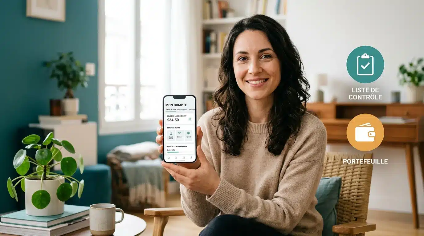 Personne activant un bonus casino sans dépôt sur smartphone avec une checklist