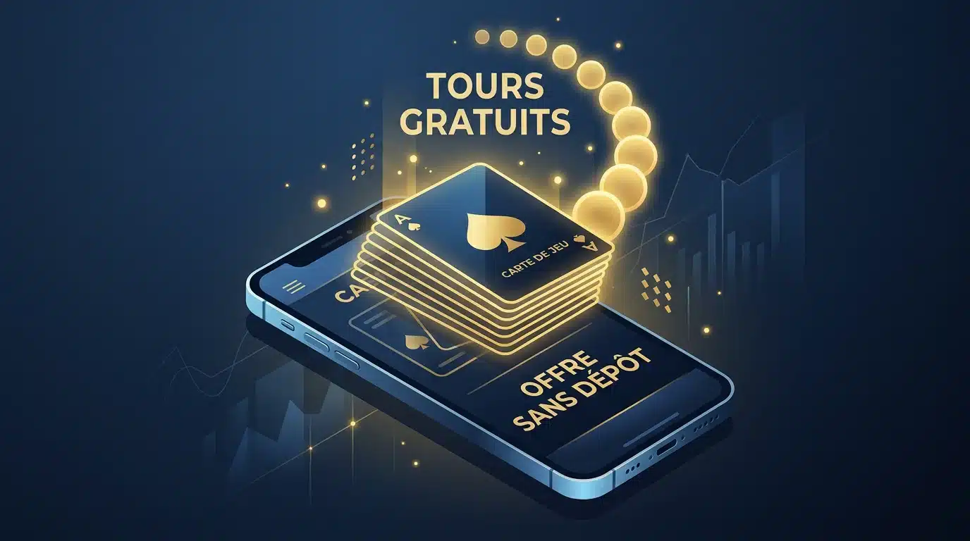 Concept de bonus de casino en ligne sans dépôt sur smartphone