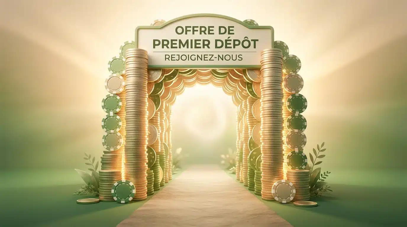 Représentation symbolique d'un bonus de bienvenue offert aux nouveaux joueurs de casino