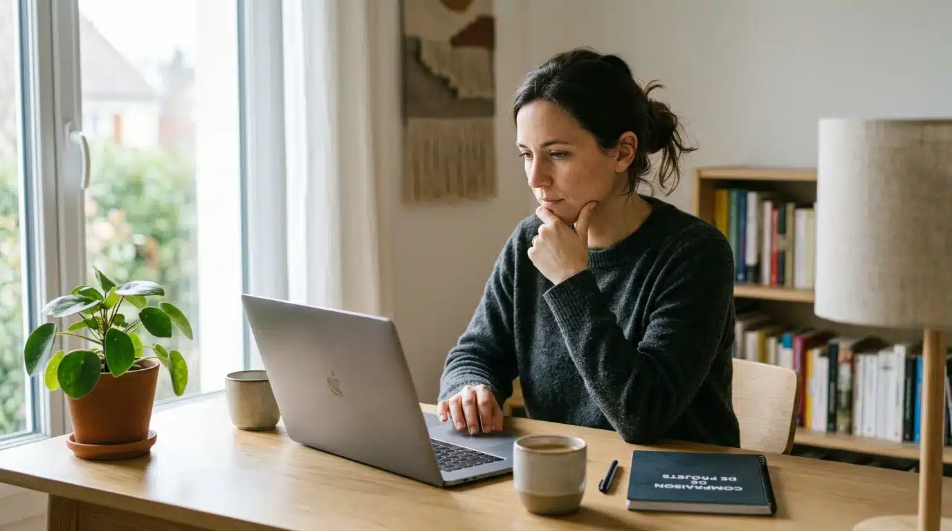Joueur comparant les offres de bienvenue selon son profil sur un ordinateur portable