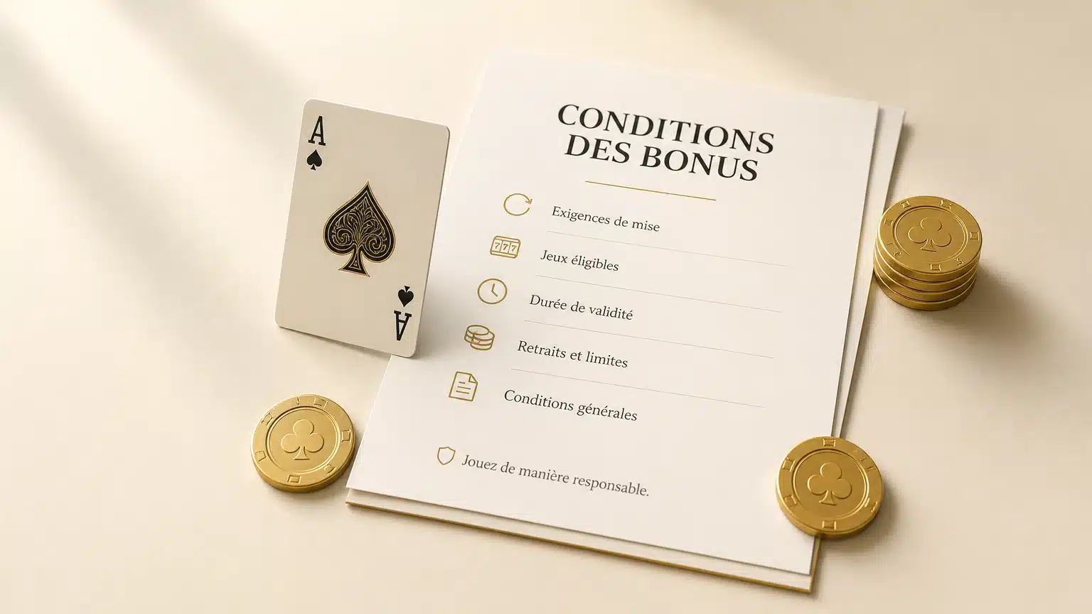 Illustration d’un bonus de casino à vérifier avant de jouer