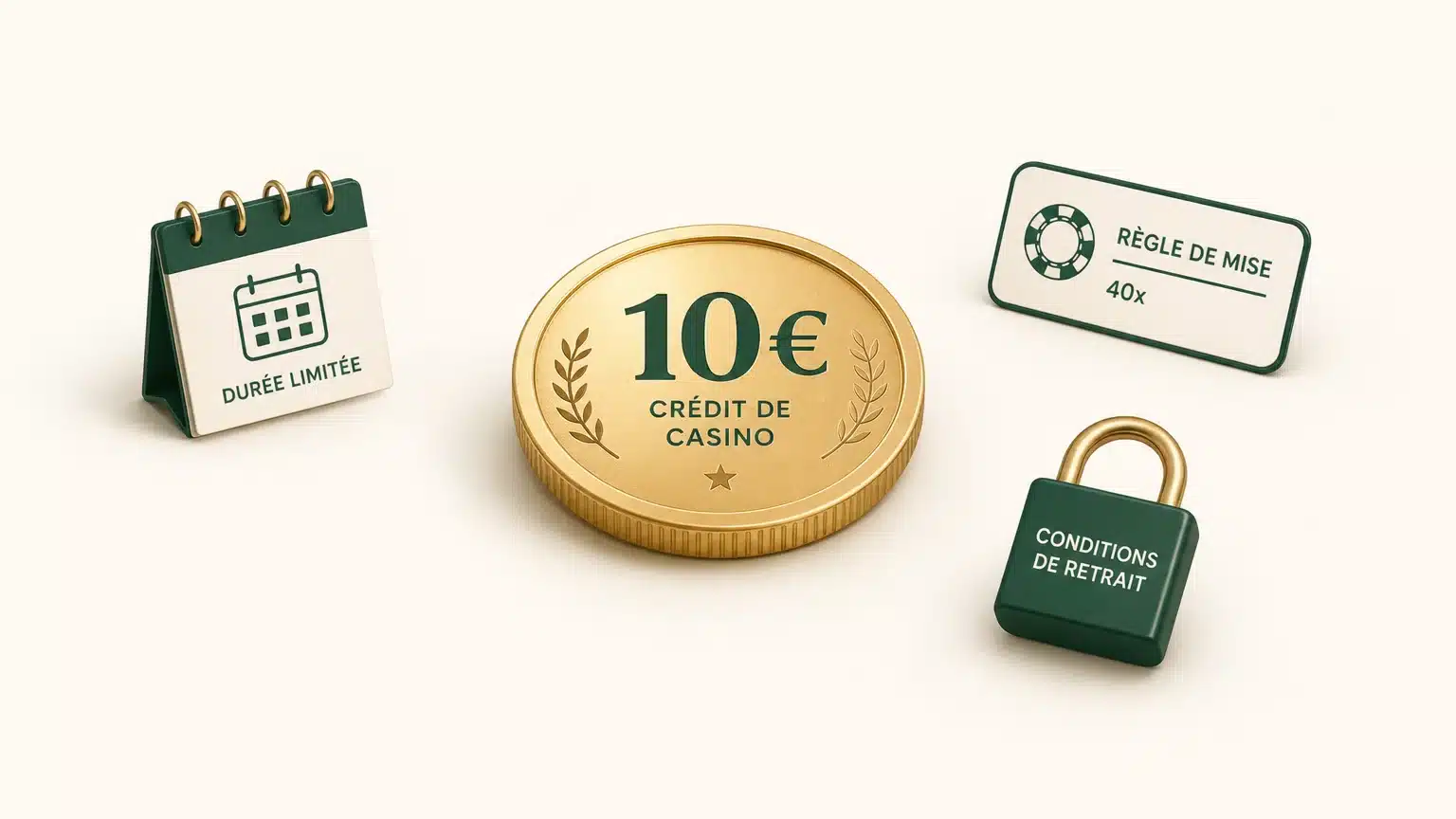 Illustration d’un bonus de casino de 10 euros avec conditions de retrait