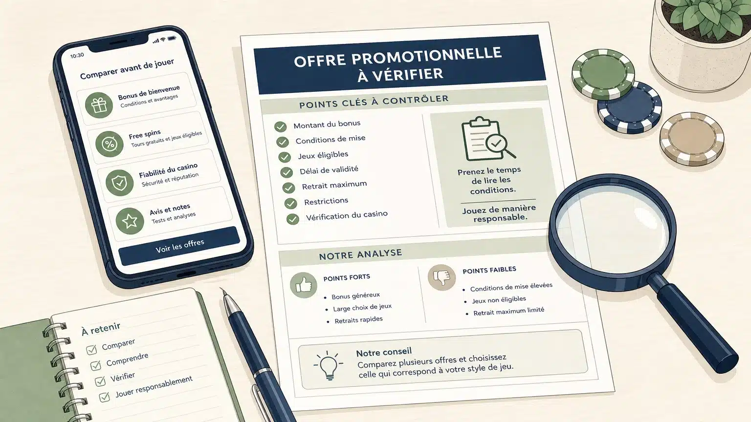 Vérification d’une offre de bonus sans dépôt