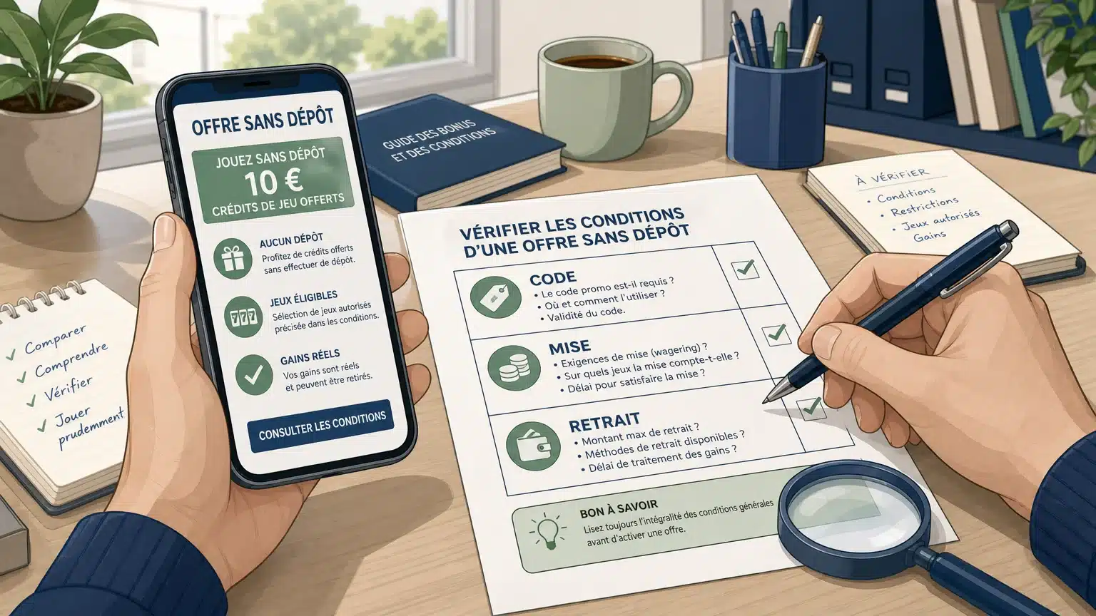 Vérification des conditions d’une offre sans dépôt
