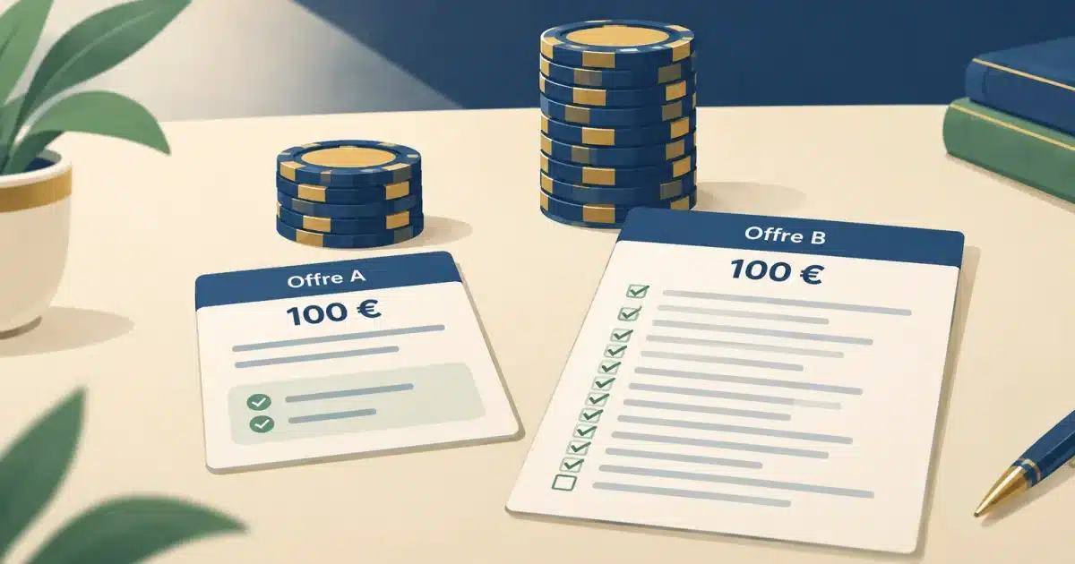 Deux bonus de tailles différentes accompagnés de conditions de mise