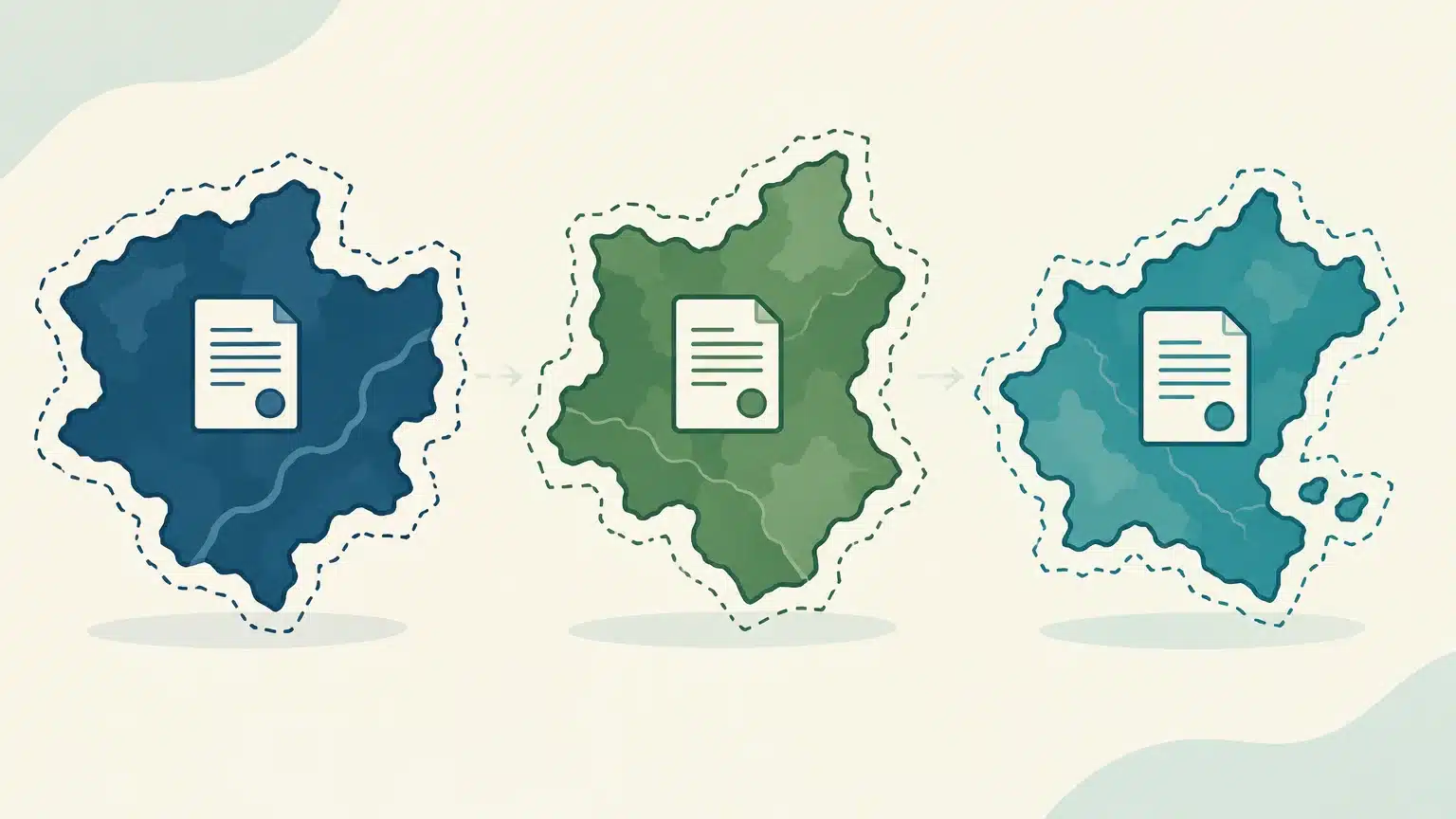 Illustration des limites territoriales d’une licence de jeu